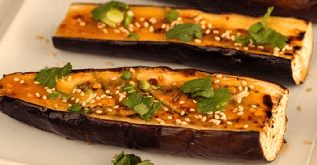 Miso glazed eggplant