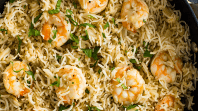 one pan shrimp and rice