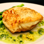 pan seared halibut with lemon