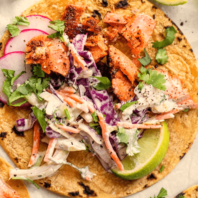 salmon tacos